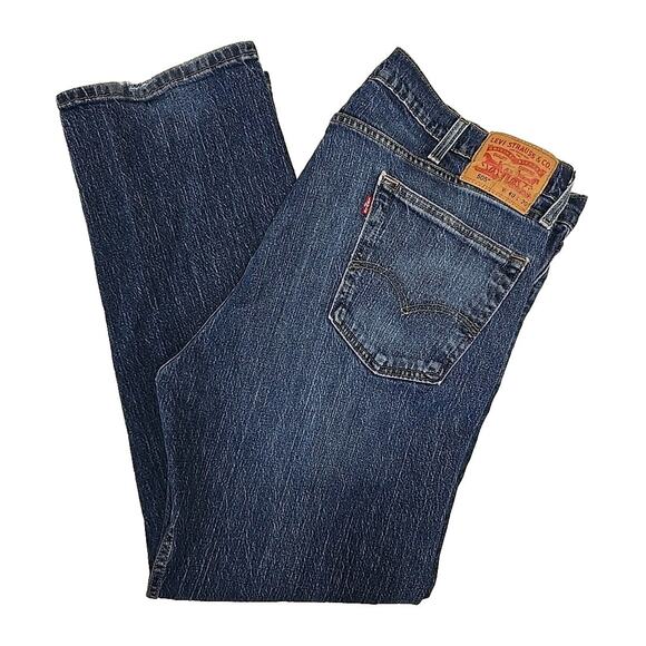 Levis 505 Mens Regular Fit Jeans Size 40x30 Straight Leg Denim Whiskered - Picture 2 of 9